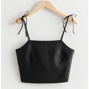 & Other Stories Linen Top with Tie Shoulders